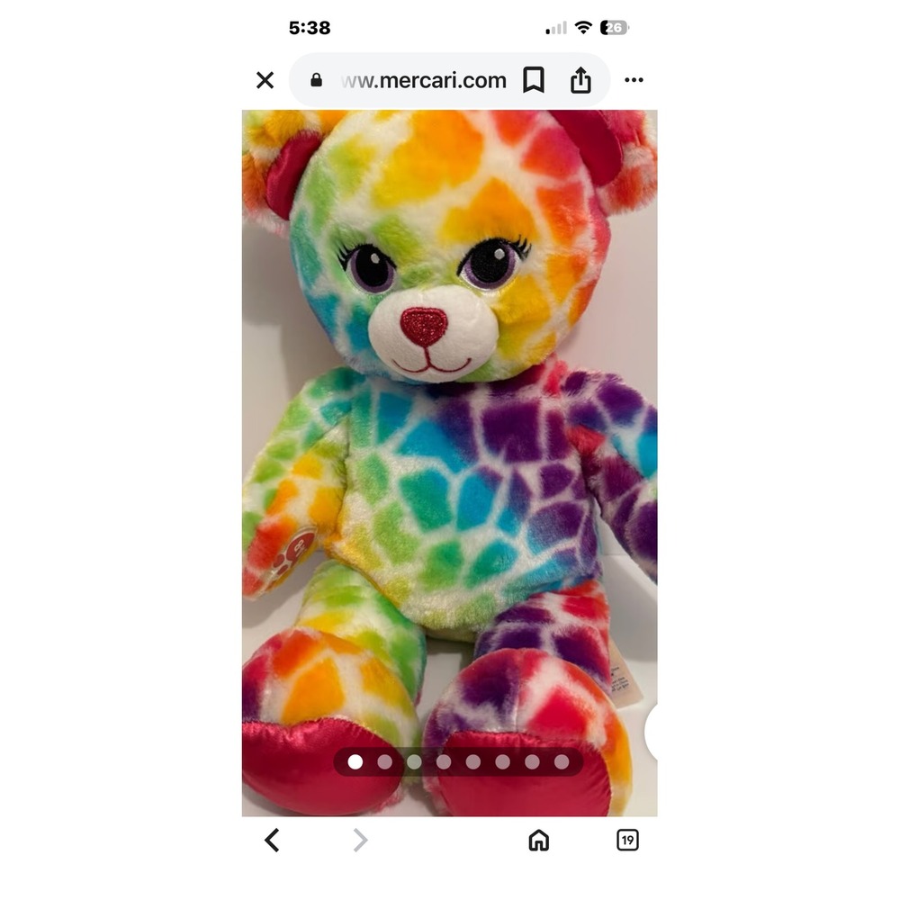 Build a Bear 17 Inch Rainbow Cheetah Print Lisa Frank‎ Inspired Teddy Bear